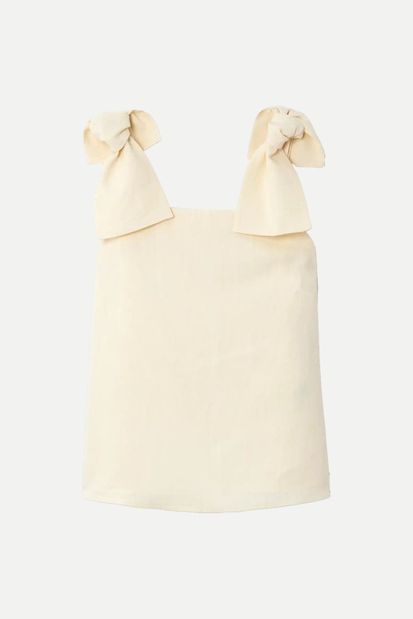 Bow-Detailed Linen-Canvas Top from Chloé'