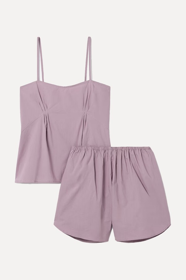 Pintucked Organic Cotton-Poplin Tank & Shorts Set from Deiji Studios