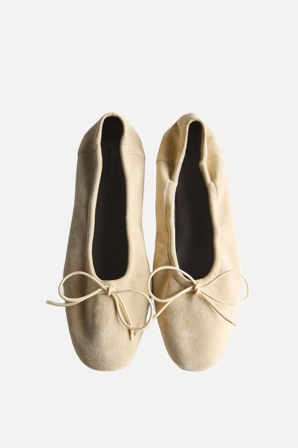 Gathered Ballet Flats With Bow from Massimo Dutti