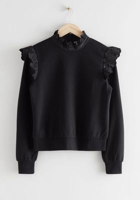 Ruffled Broderie Anglaise Sweater from & Other Stories