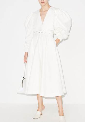 Puff Sleeve Puritan Collar Dress from Anouki