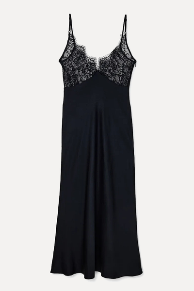 Satin Lace Detail Midi Dress from NA-KD