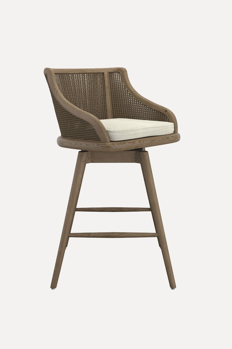 Carlos Cane Swivel Bar Stool from OKA