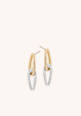 Essence 9ct White and Yellow Gold Diamond Earrings