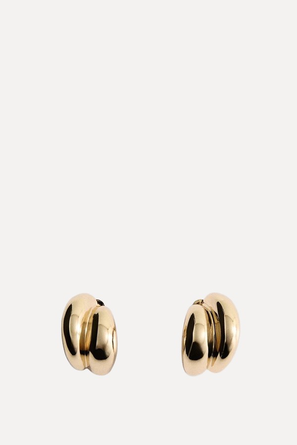 Embossed Semi-Hoop Earrings from  Mango