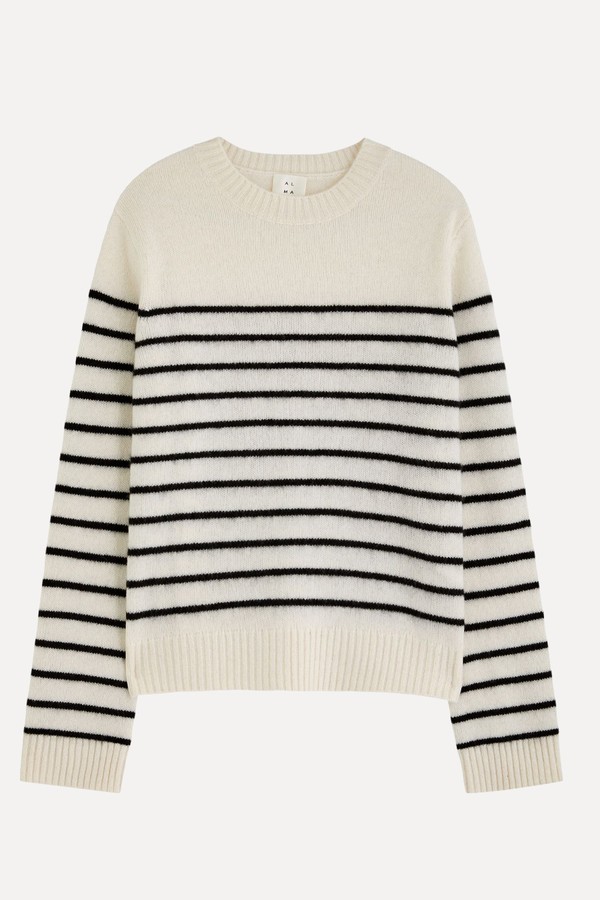 Rae Striped-Intarsia Cashmere Jumper from ALMADA LABEL