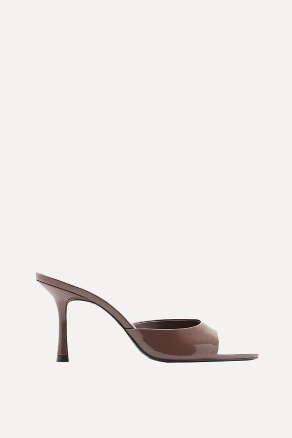 Patent Leather Effect Heeled Sandals from Mango