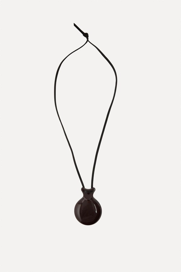 Castanet Mirror Resin & Leather Necklace from Lemaire