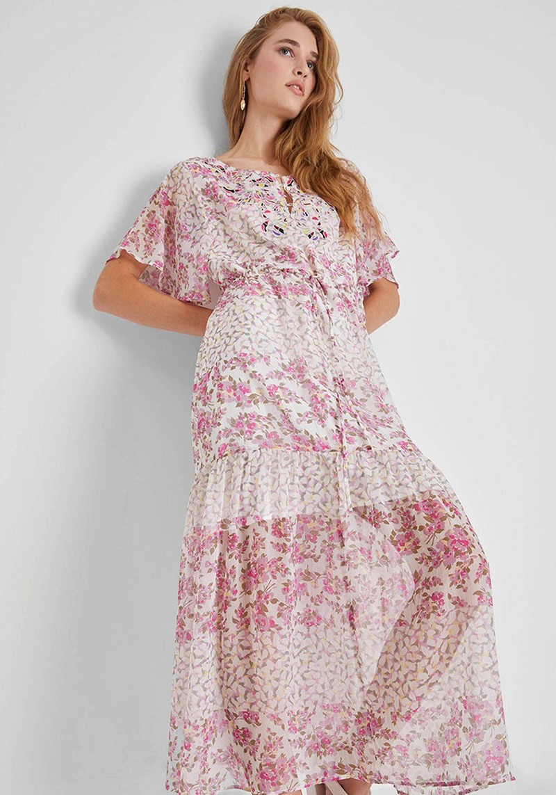 Ekeze River Daisy Crinkle Maxi Dress from French Connection
