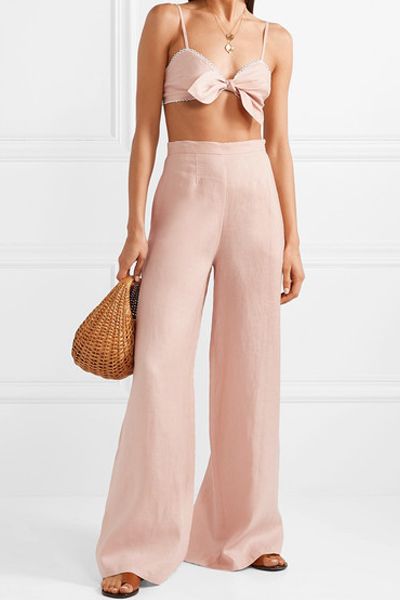 Pamela Linen Wide-Leg Pants from Miguelina