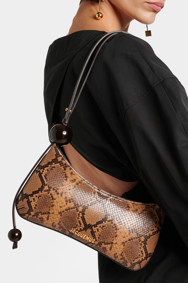 Le Bisou Perle Snake-Effect Leather Shoulder Bag from Jacquemus