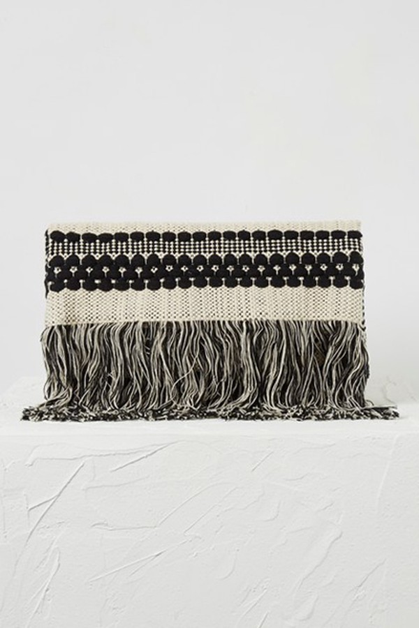 Kala Woven Fringed Clutch