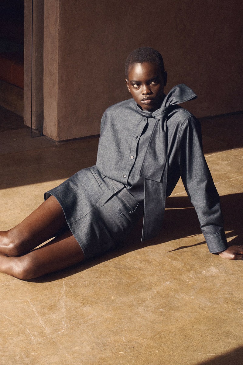 Bow-Detail Denim Shirt from COS