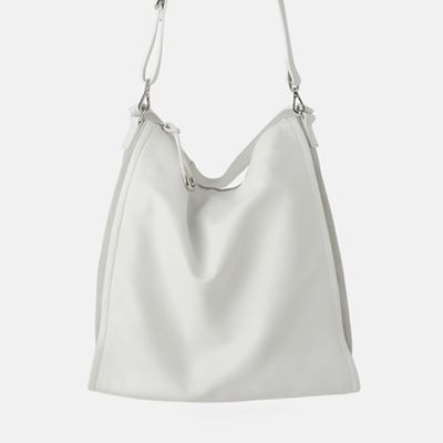 Soft Tumbled Leather Bucket Bag from Zara