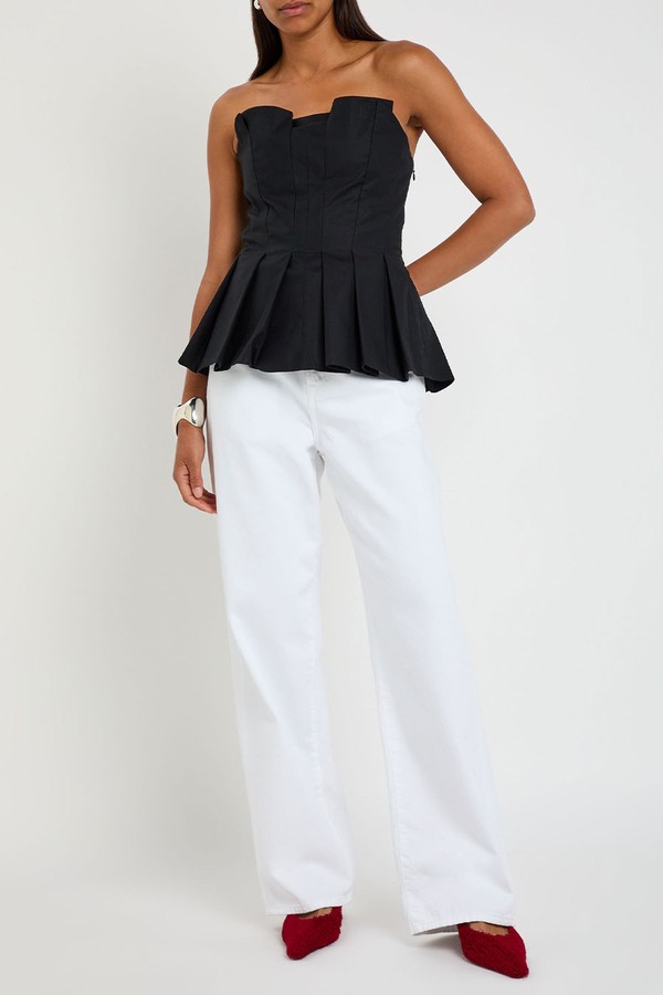Ashlyn Pleated Stretch-Cotton Top from Reformation