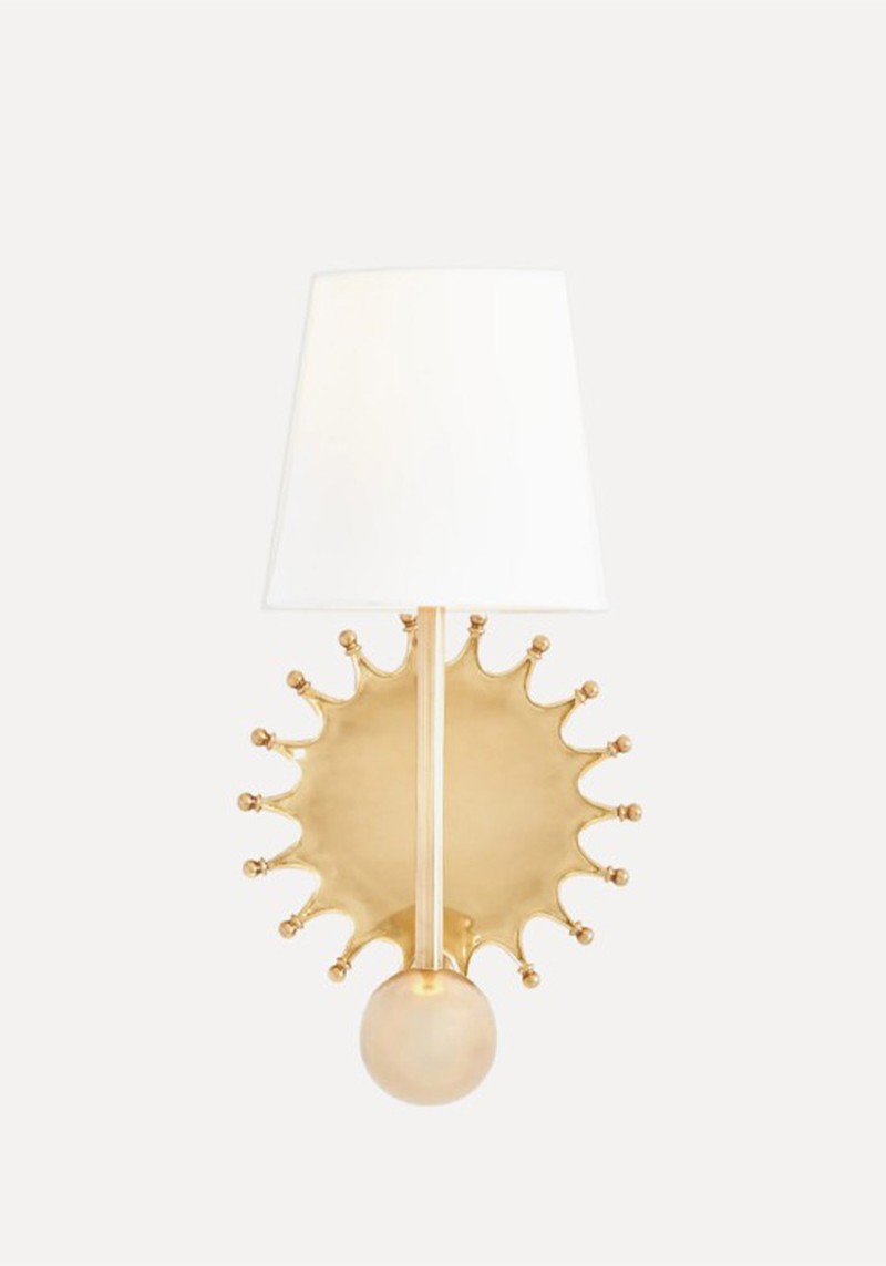 Quinn Sun Brass Enameled Shaded Wall Light