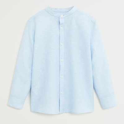 Mao Collar Linen Shirt from Mango