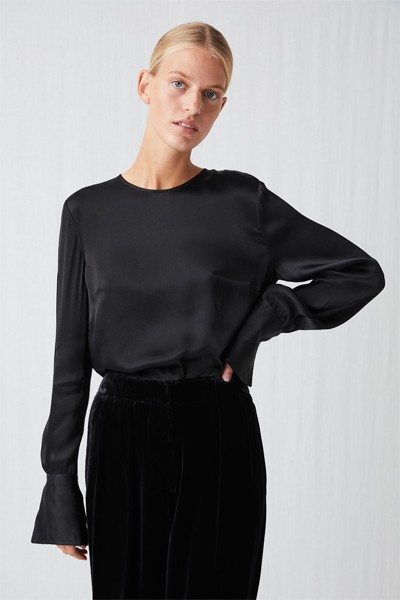 Long-Sleeved Satin Blouse from Arket