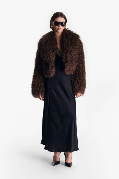 Mongolian Cropped Coat from De Savary London