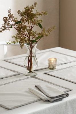 Somerton Silver Trim Napkins from The White Company