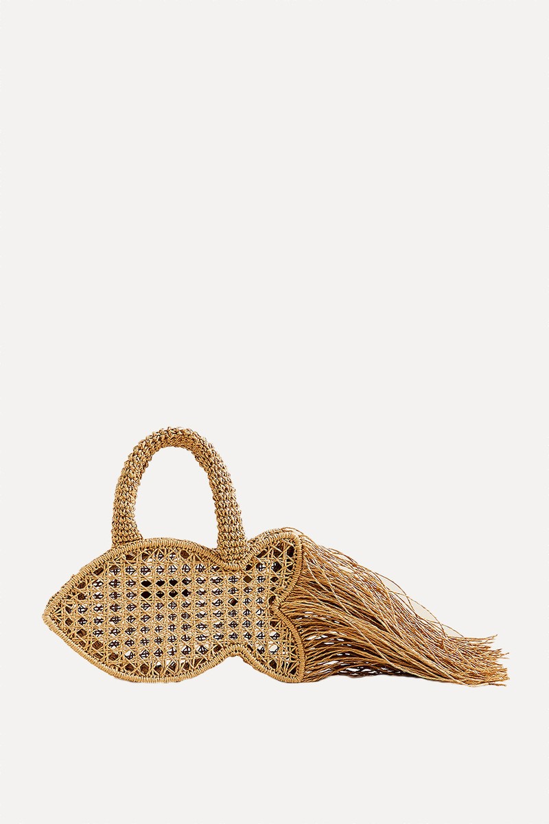 Handknotted Raffia Fish Bag With Straw Fringe from J.CREW