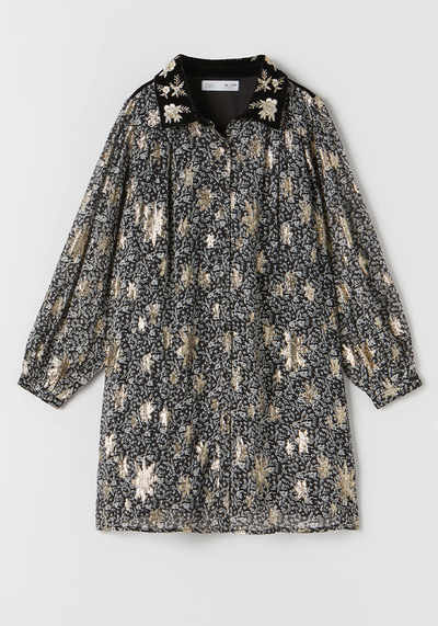 Embroidered Shimmery Velvet Dress  from Zara