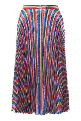 Plissé-Lurex Midi Skirt from Gucci