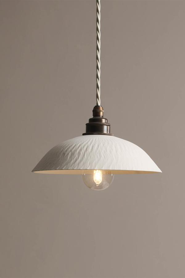 Large Chattered Skullcap Porcelain Light from Devol