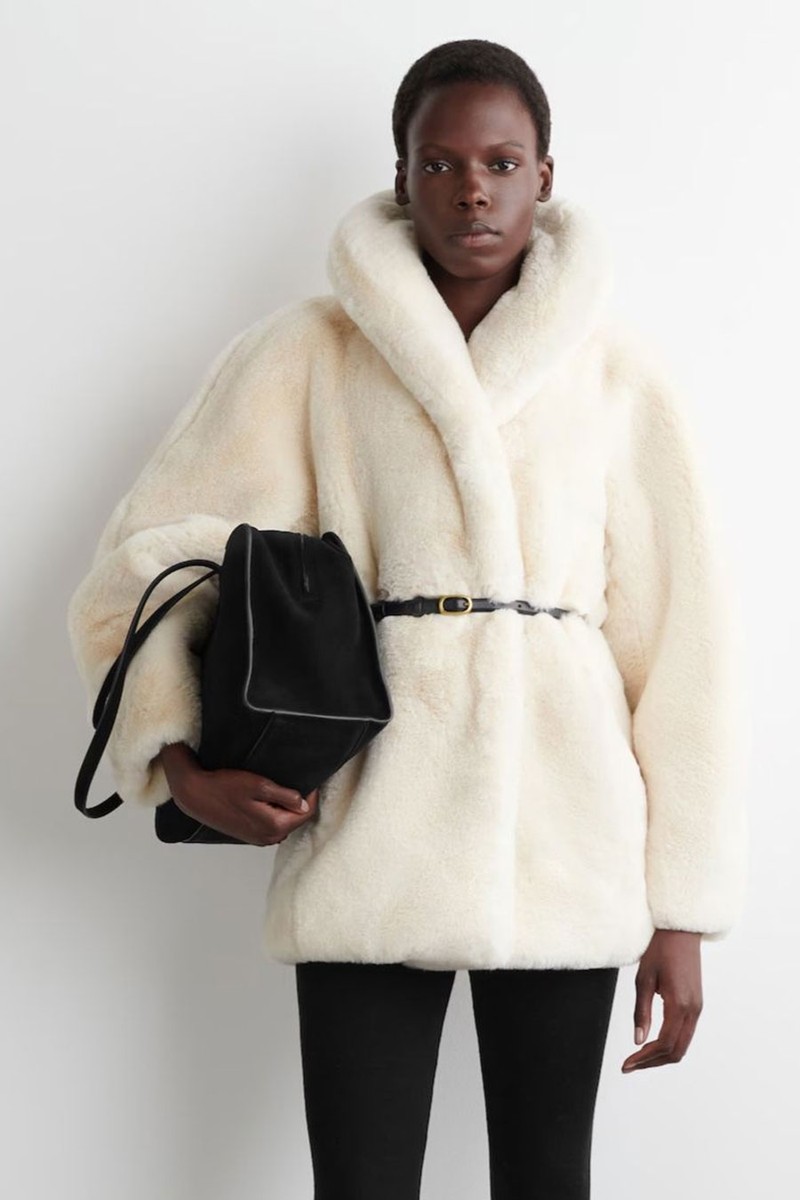 Shawl-Collar Faux Fur Jacket from Cos