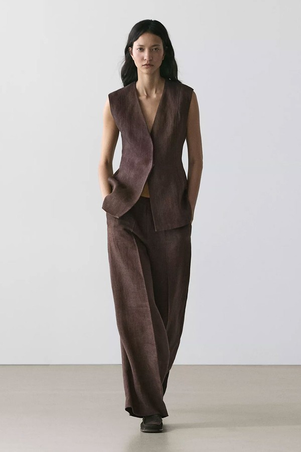 Linen Suit Waistcoat from Massimo Dutti