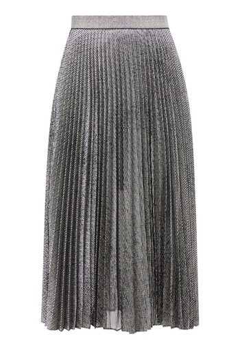 Pleated Metallic Lamé Midi Skirt from Christopher Kane