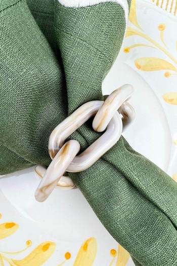 The Chain Napkin Ring In Cream Marble from Table Love