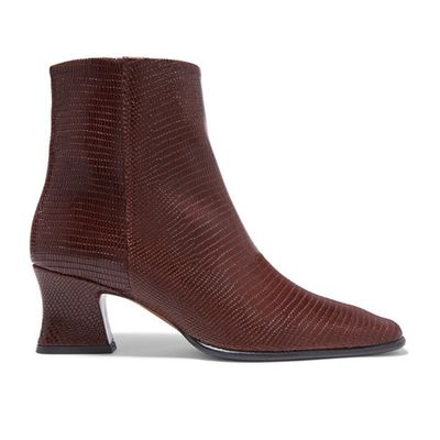 Naomi Lizard-Effect Leather Ankle Boots from By Far