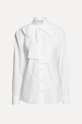 Pussy Bow Cotton Blend Poplin Blouse from Palmer Harding