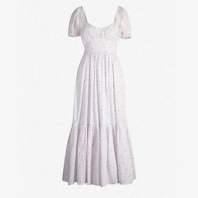 Angie Puffed-Sleeve Midi Dress from LoveShackFancy