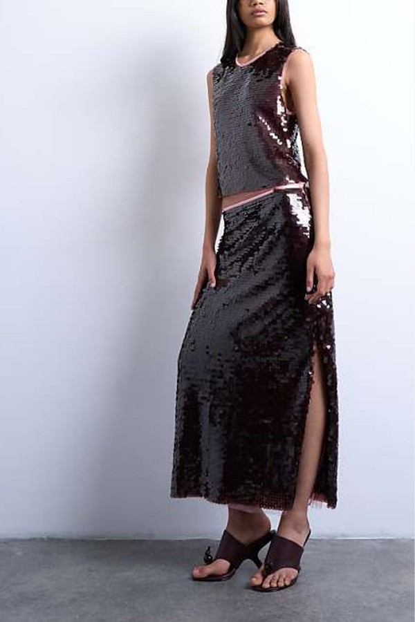 Co-Ord Sequin Contrast Shell Top