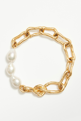 Molten Baroque Pearl Twisted Chain Bracelet from Missoma