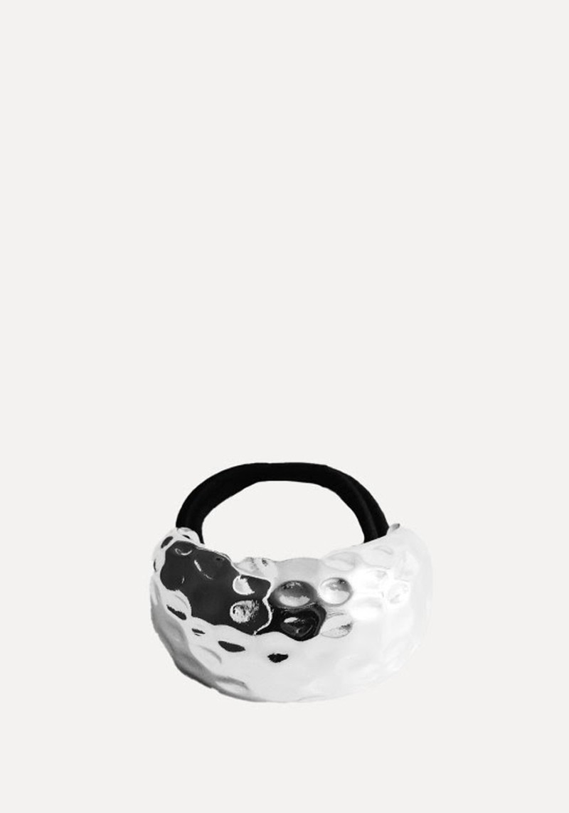 Hair Band With Metal Textured Piece