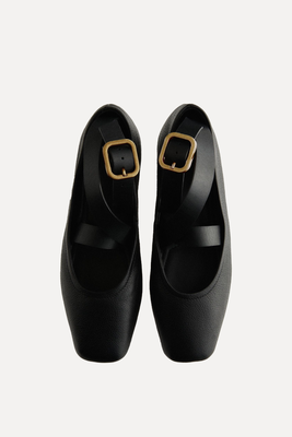 Square-Toe Ballet Flats from Massimo Dutti 