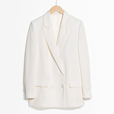 Double Breasted Linen Blend Blazer from & Other Stories