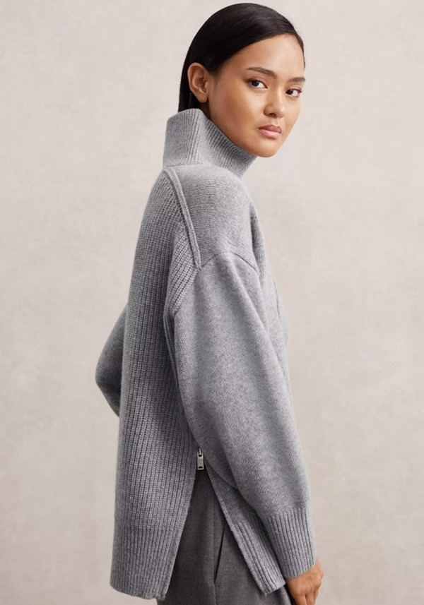 Harri Funnel Neck Pure Wool Jumper* 