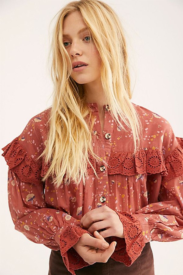 Falling For You Printed Blouse