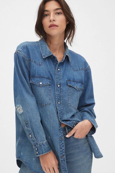 Oversized Western Denim Shirt from Gap