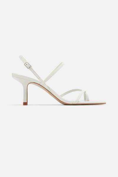 Mid-Heel Strappy Leather Sandals