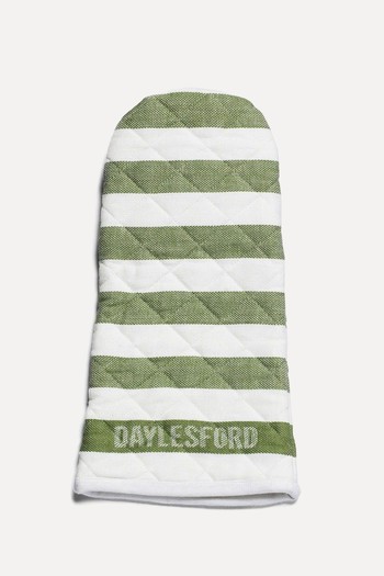 White & Green Stripe Oven Glove from Daylesford