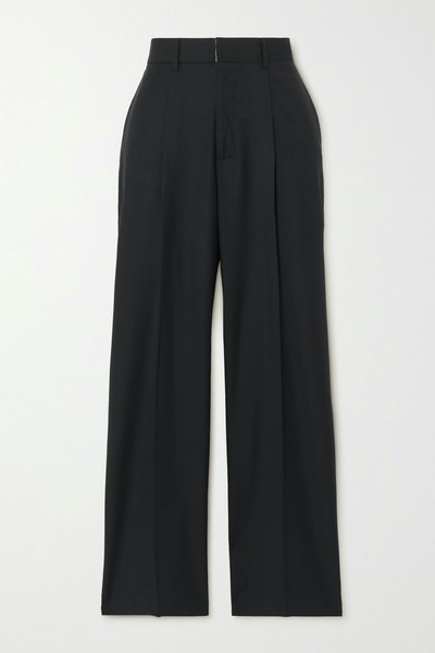 Cropped Pleated Wool Wide Leg Pants from BEARE PARK