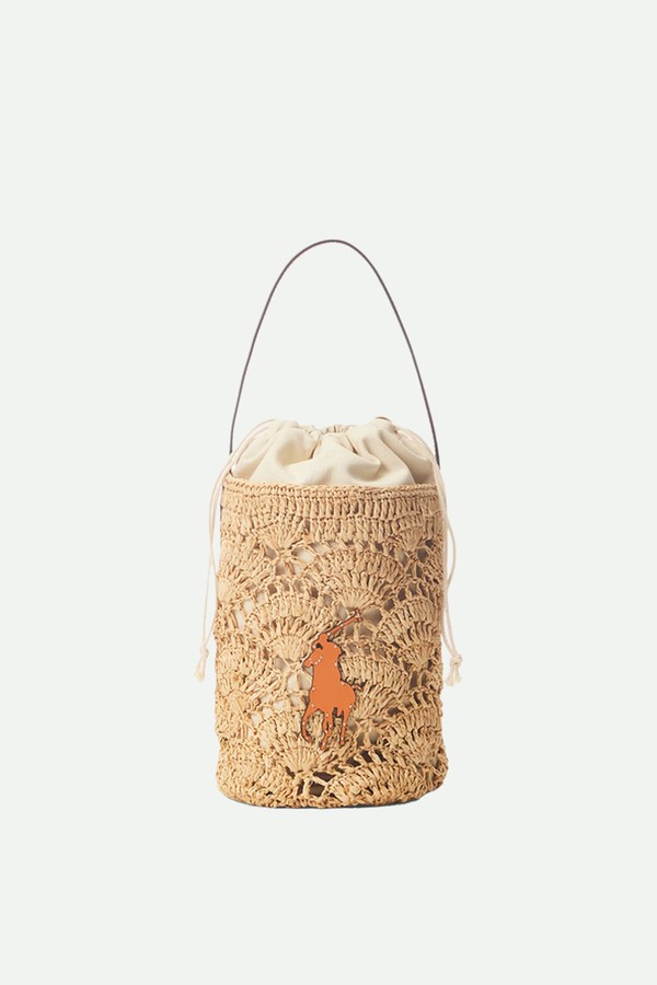 Big Pony Raffia Small Bucket Bag 