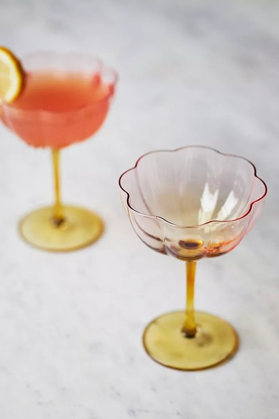 Set Of 4 Lille Warm Coupe Glasses from Anthropologie