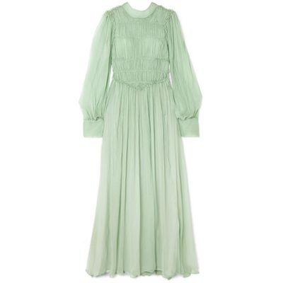 Ruffled Shirred Silk-Chiffon Gown from  Stella McCartney