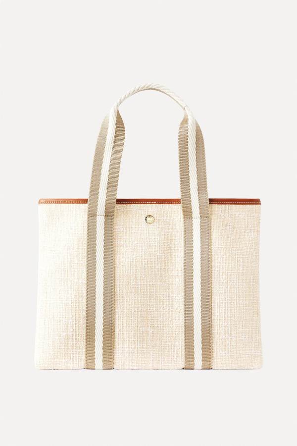 Traversée Medium Leather-Trimmed Tweed Tote from Rue De Verneuil